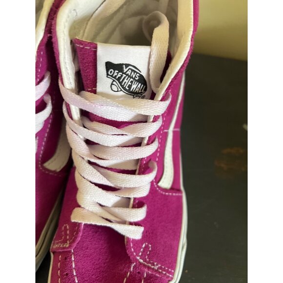 Vans Fuchsia and White High-Top Sneakers - Picture 5 of 9